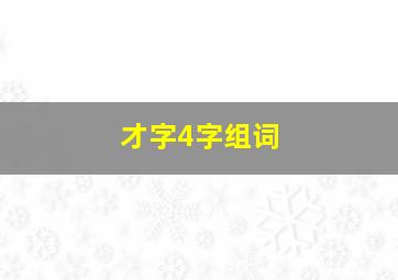 才字4字组词