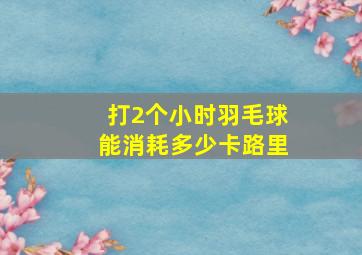 打2个小时羽毛球能消耗多少卡路里