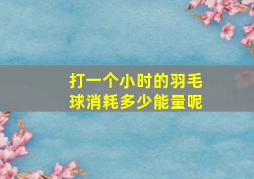 打一个小时的羽毛球消耗多少能量呢