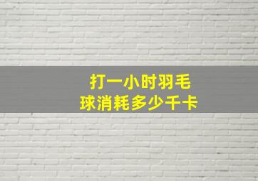 打一小时羽毛球消耗多少千卡