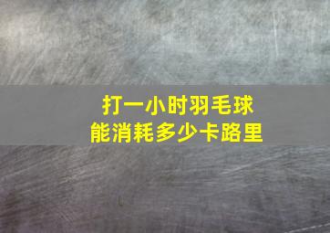 打一小时羽毛球能消耗多少卡路里