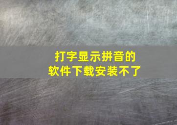 打字显示拼音的软件下载安装不了