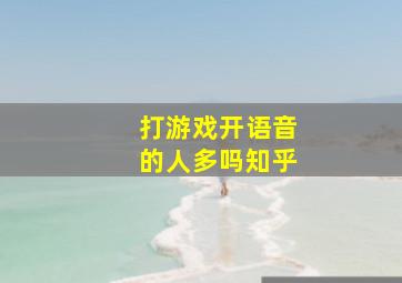 打游戏开语音的人多吗知乎