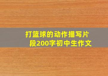 打篮球的动作描写片段200字初中生作文