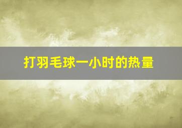 打羽毛球一小时的热量