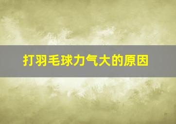 打羽毛球力气大的原因