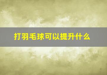 打羽毛球可以提升什么