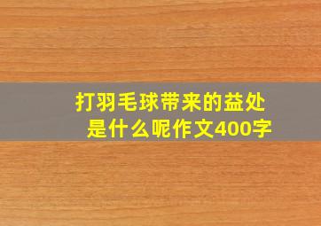 打羽毛球带来的益处是什么呢作文400字