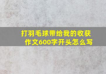 打羽毛球带给我的收获作文600字开头怎么写