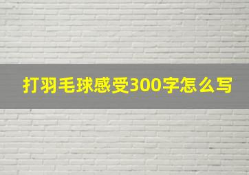 打羽毛球感受300字怎么写