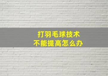 打羽毛球技术不能提高怎么办