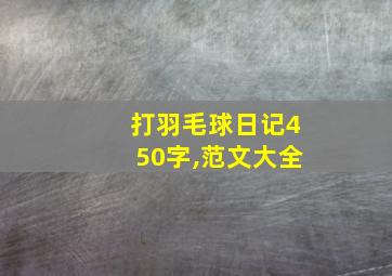 打羽毛球日记450字,范文大全