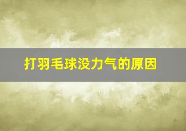 打羽毛球没力气的原因