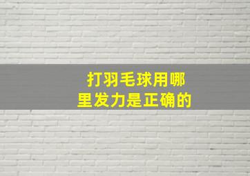 打羽毛球用哪里发力是正确的