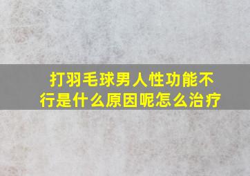 打羽毛球男人性功能不行是什么原因呢怎么治疗