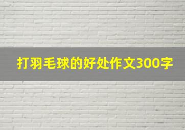 打羽毛球的好处作文300字