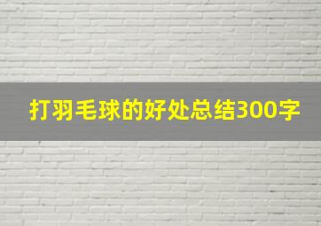 打羽毛球的好处总结300字