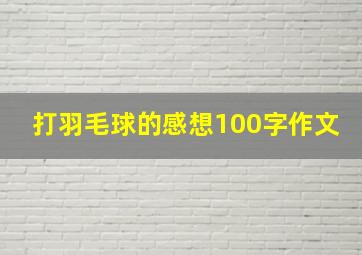 打羽毛球的感想100字作文