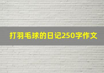 打羽毛球的日记250字作文