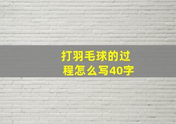 打羽毛球的过程怎么写40字