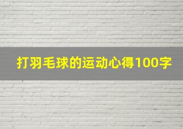 打羽毛球的运动心得100字