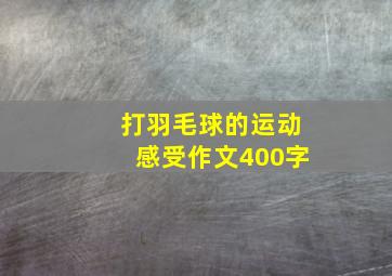 打羽毛球的运动感受作文400字