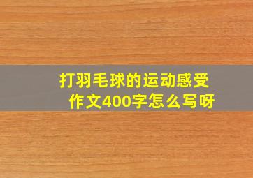 打羽毛球的运动感受作文400字怎么写呀