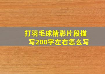 打羽毛球精彩片段描写200字左右怎么写