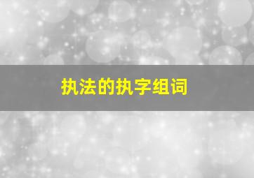 执法的执字组词