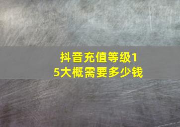 抖音充值等级15大概需要多少钱