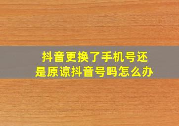 抖音更换了手机号还是原谅抖音号吗怎么办