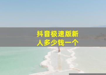 抖音极速版新人多少钱一个