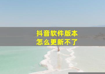 抖音软件版本怎么更新不了