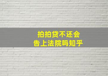 拍拍贷不还会告上法院吗知乎