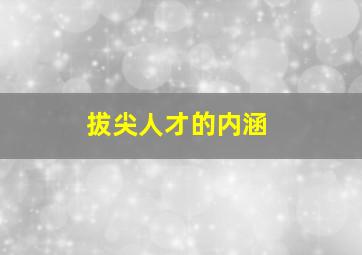 拔尖人才的内涵