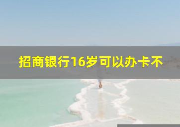 招商银行16岁可以办卡不