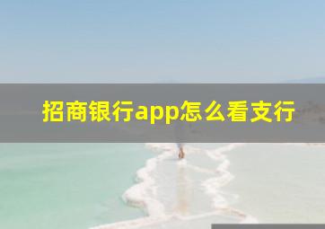 招商银行app怎么看支行