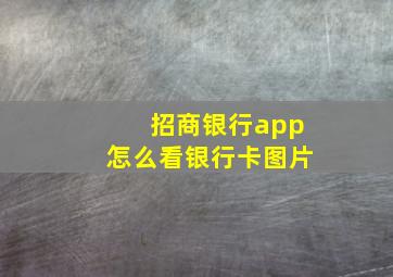 招商银行app怎么看银行卡图片