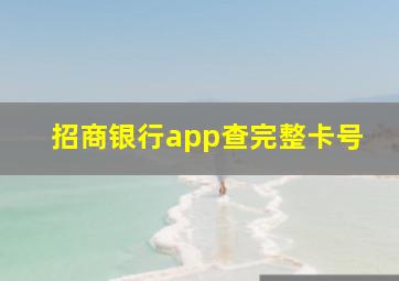 招商银行app查完整卡号