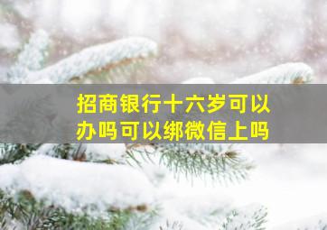 招商银行十六岁可以办吗可以绑微信上吗