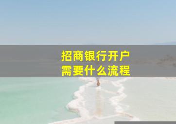 招商银行开户需要什么流程