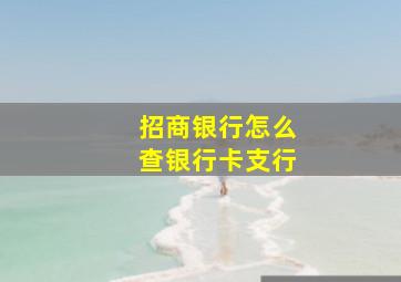 招商银行怎么查银行卡支行