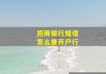 招商银行短信怎么查开户行