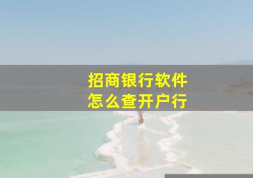 招商银行软件怎么查开户行