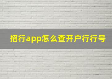 招行app怎么查开户行行号