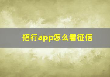 招行app怎么看征信