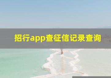 招行app查征信记录查询