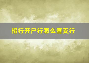 招行开户行怎么查支行