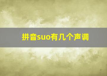 拼音suo有几个声调