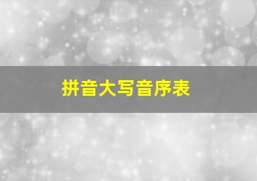 拼音大写音序表